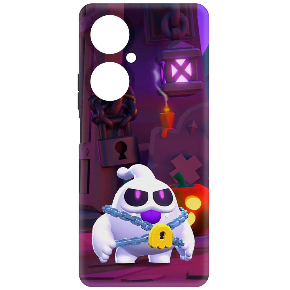 

Чехол-накладка Krutoff Soft Case Brawl Stars - Призрак Скуик для Huawei Nova 11i, Черный