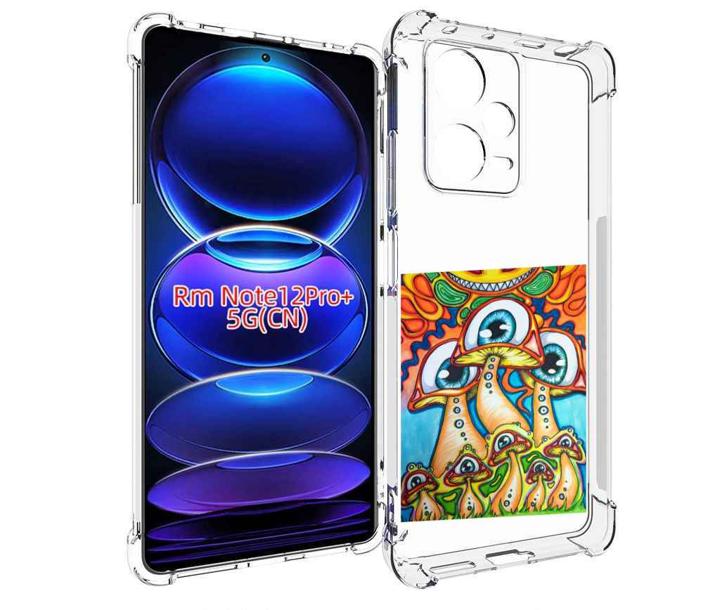 

Чехол MyPads грибы с глазами для Xiaomi Redmi Note 12 Pro + Plus, Прозрачный, Tocco