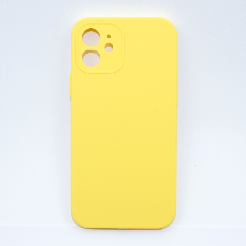 фото Чехол silicone для iphone 12 с защитой камеры (желтый) ёmart