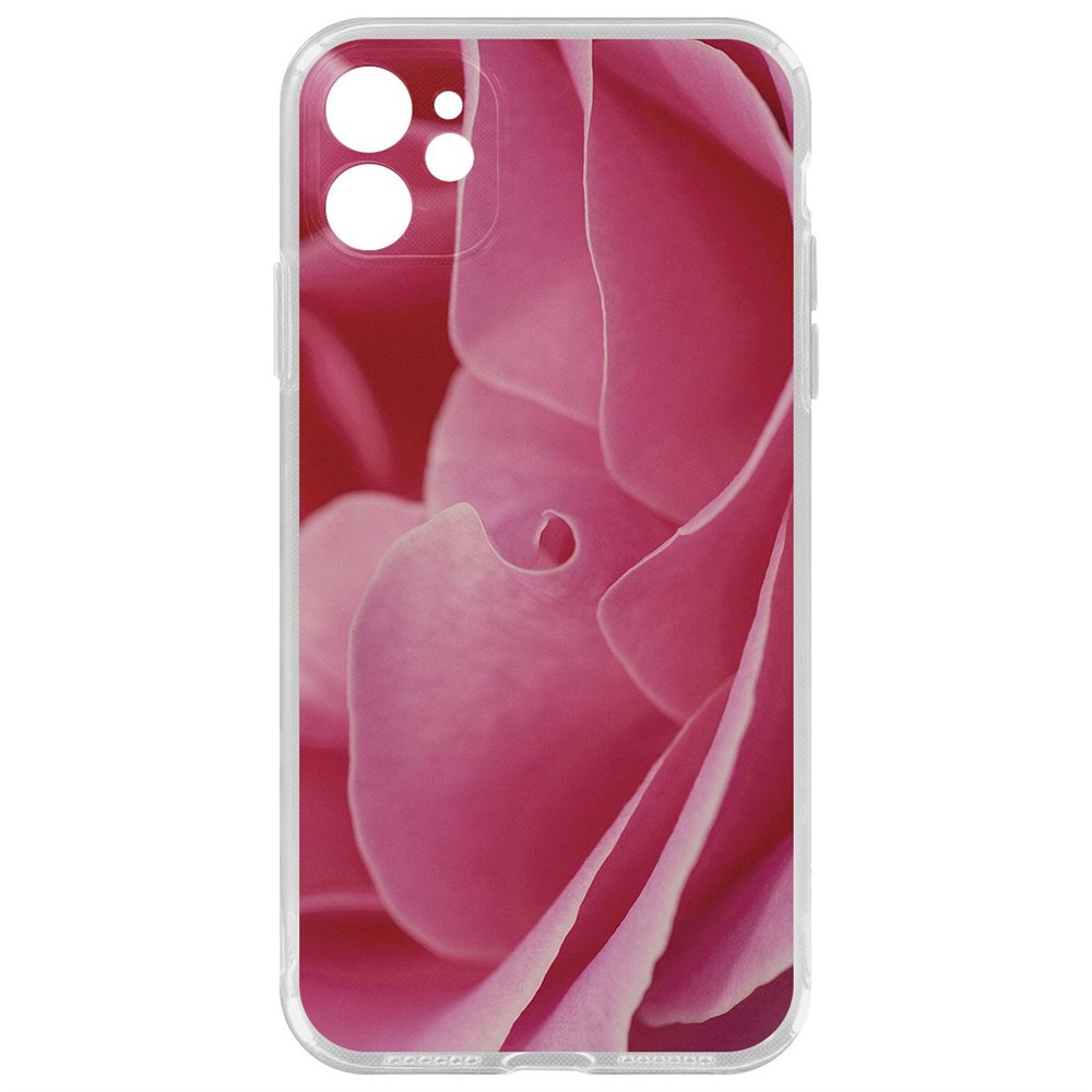 

Чехол-накладка Krutoff Clear Case Лепестки для iPhone 11 с защитой камеры, Прозрачный