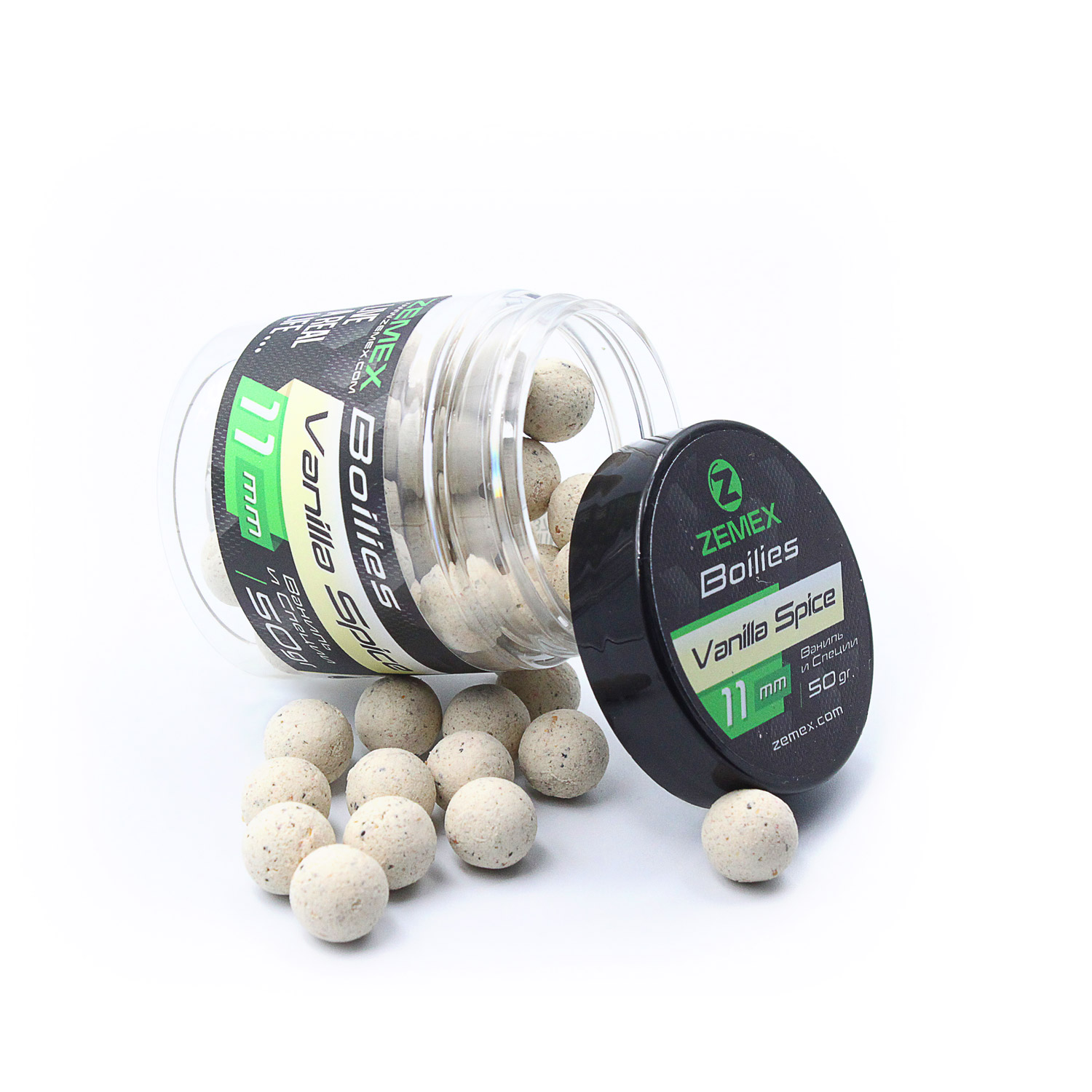 

Бойлы тонущие ZEMEX 11 мм 50 гр по 5 банок, Vanilla Spice/Ваниль и специи, Boilies