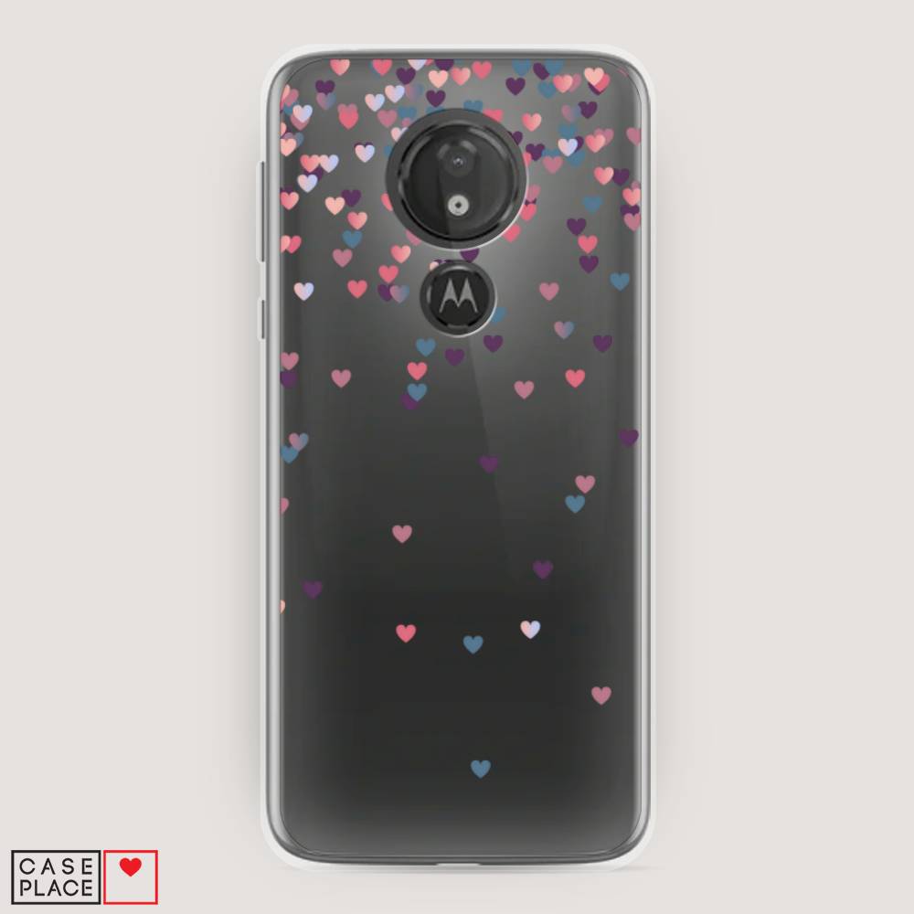 

Чехол на Motorola Moto G7 Power "Посыпка сердечки", Розовый;фиолетовый, 241350-3