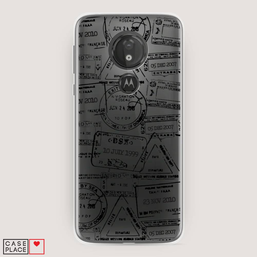 

Чехол на Motorola Moto G7 Power "Visa stamps 2", Белый;черный;серый, 241350-2