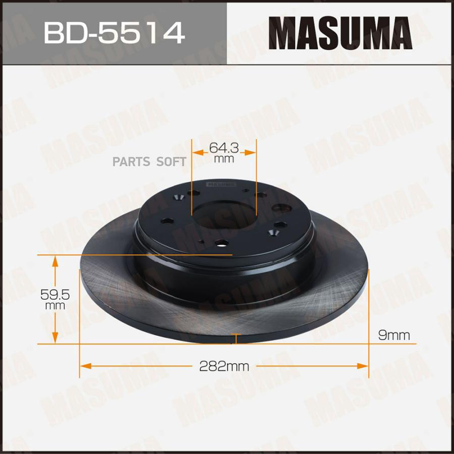 

Диск тормозной MASUMA rear CR-V, STREAM / RD5, RN8 [уп.2]