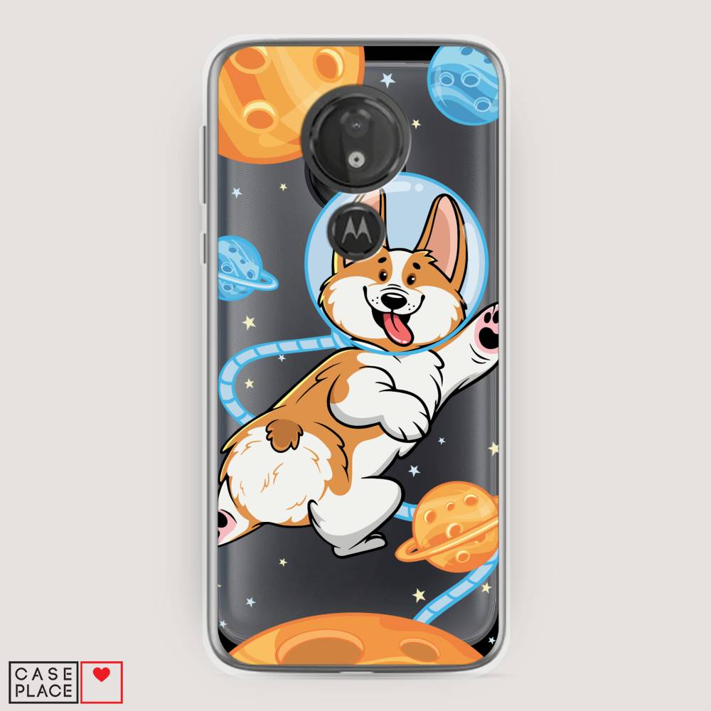 

Чехол на Motorola Moto G7 Power "Корги-космонавт", Голубой;бежевый;белый, 241350-1