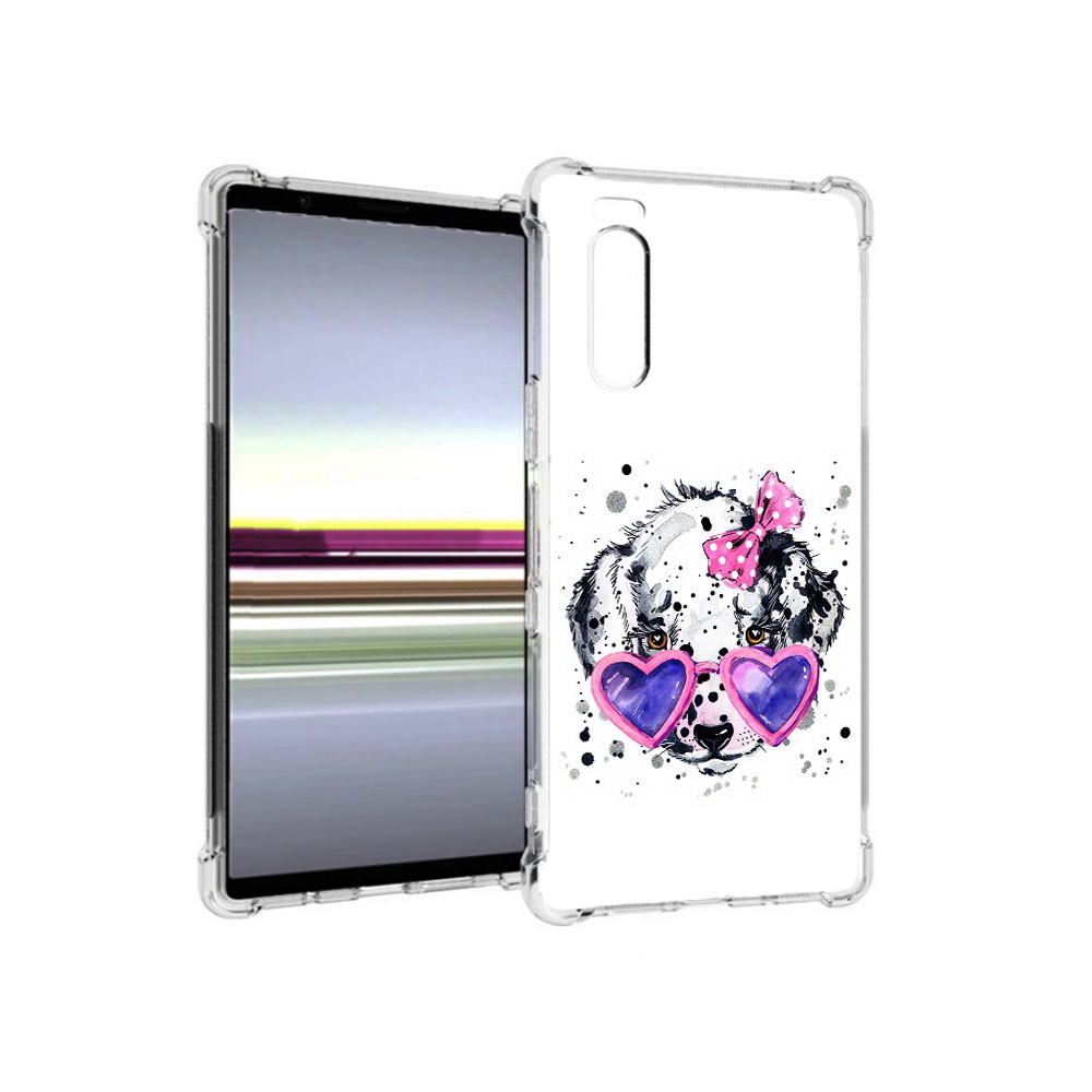 

Чехол MyPads Tocco для Sony Xperia 5 долматинец в очках (PT139963.234.337), Прозрачный, Tocco