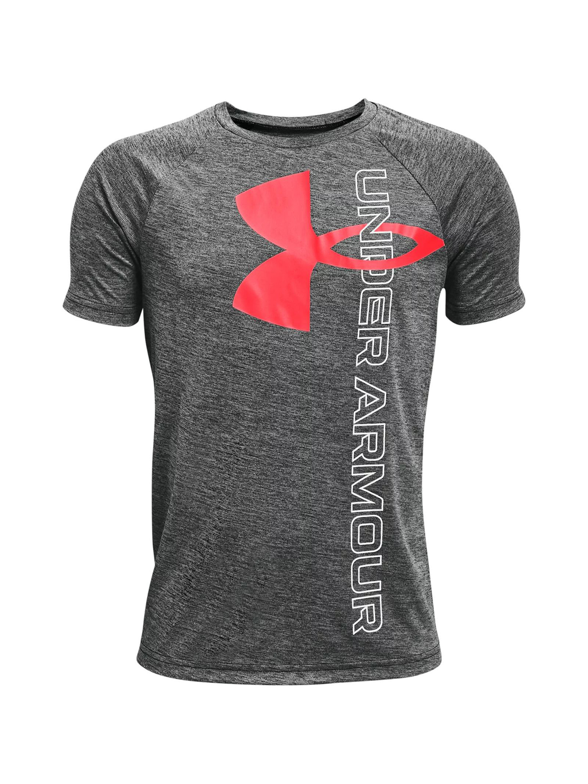 фото Футболка under armour tech split logo hybrid ss tee 1363279-002 черный р.122