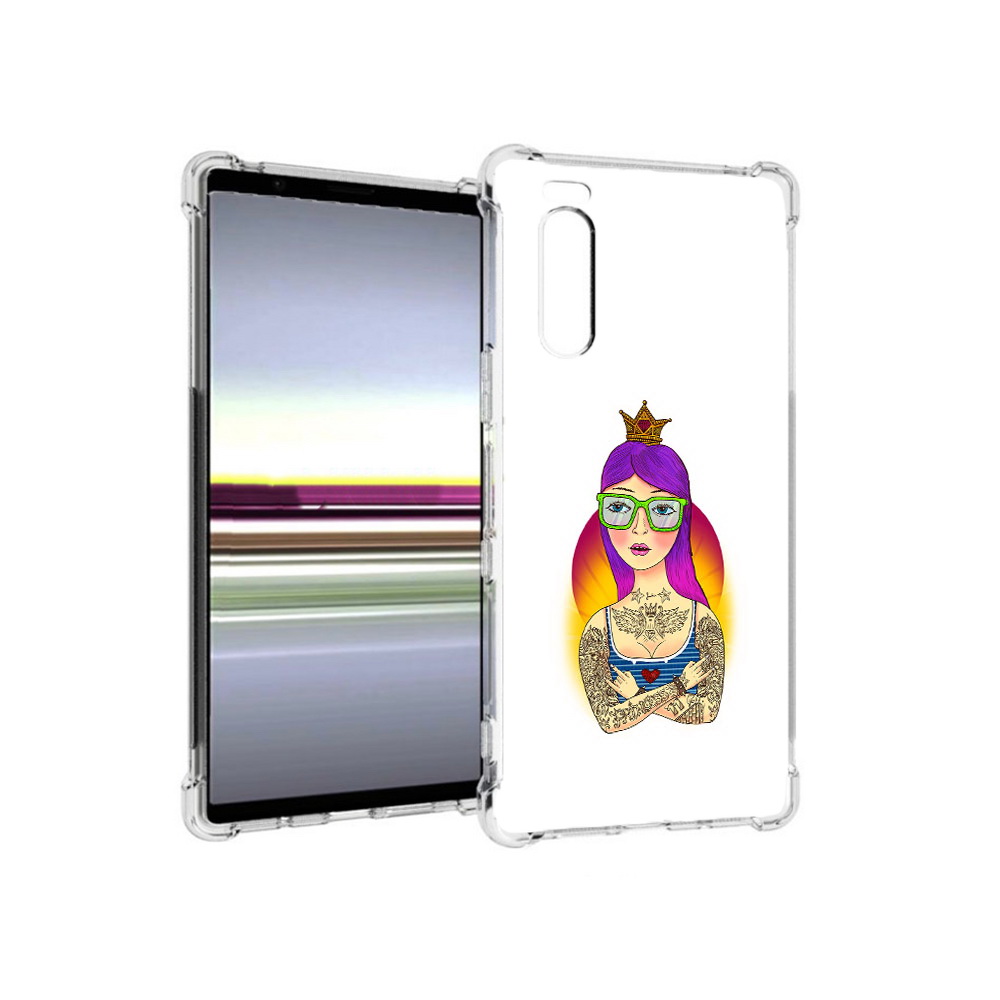

Чехол MyPads Tocco для Sony Xperia 5 девушка в татуировках с короной (PT139963.234.305), Прозрачный, Tocco