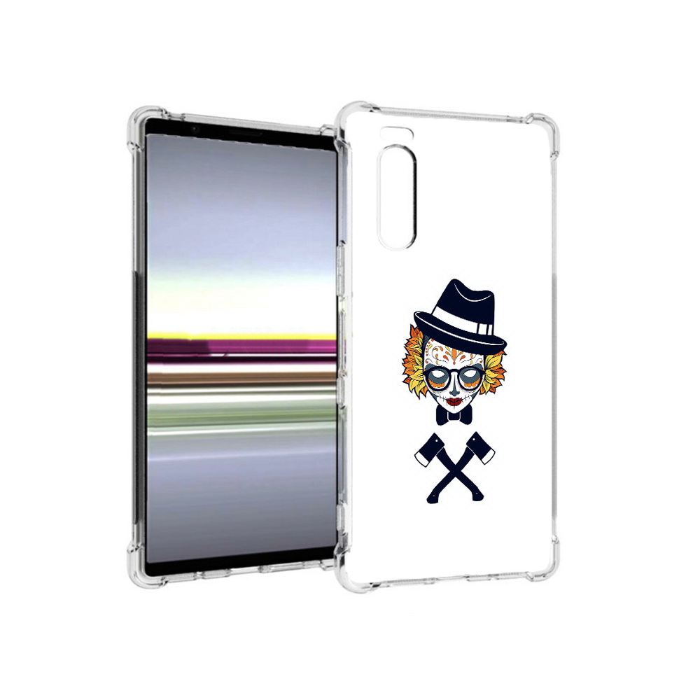 

Чехол MyPads Tocco для Sony Xperia 5 девушка в маске с топорами рисунок (PT139963.234.304), Прозрачный, Tocco