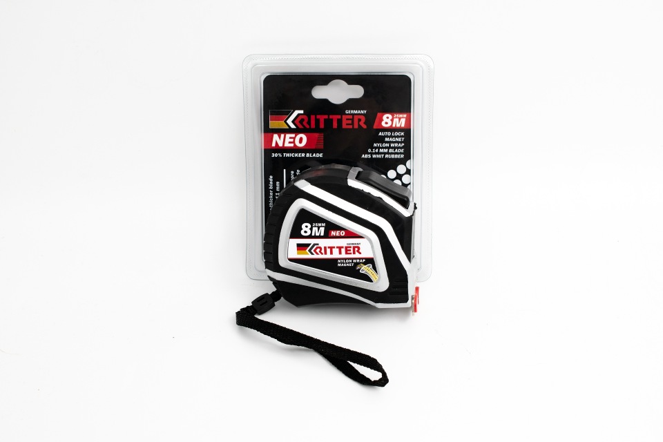 

Рулетка Ritter Neo 8м х 25мм, HT502825, Рулетка Ritter Neo измерительная 8м х 25мм