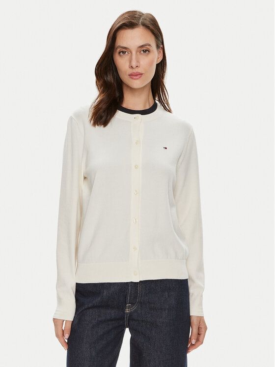Кардиган женский Tommy Hilfiger Jersey Crew WW0WW42370 белый S 16190₽