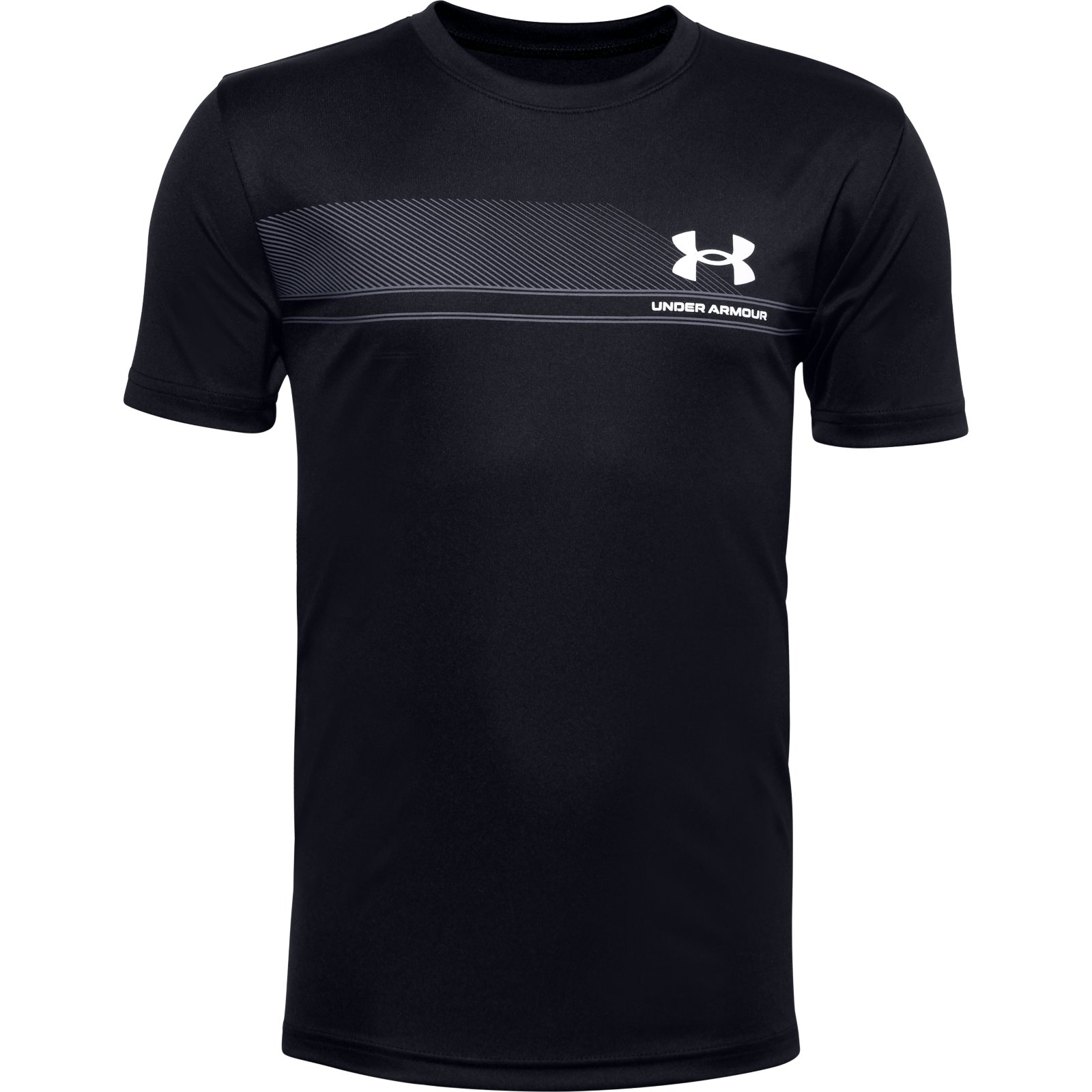 

Футболка Under Armour TECH LOCKUP STRIPE 1357555-001 черный р.128, 1357555-001