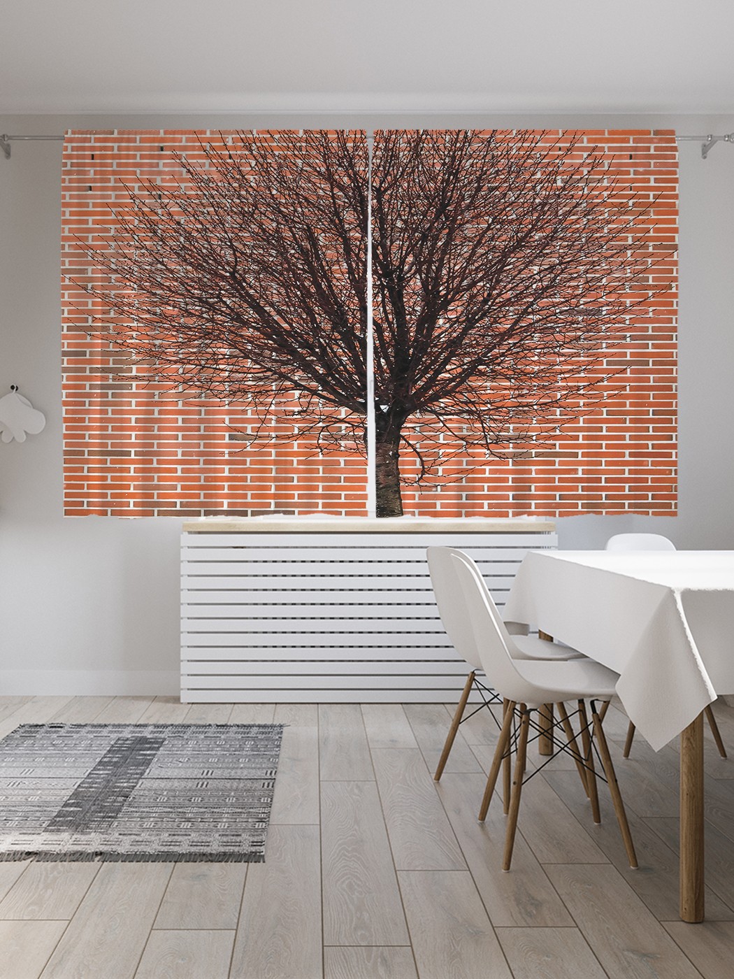 

Классические шторы JoyArty "Дерево на кирпиче", серия Oxford DeLux, 2 полотна 145x180 см, Дерево на кирпиче