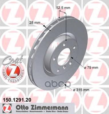 

Диск Торм Bmw E36 M3 3.0 92-95 Пер Вент R 315X28 Zimmermann арт. 150.1291.20