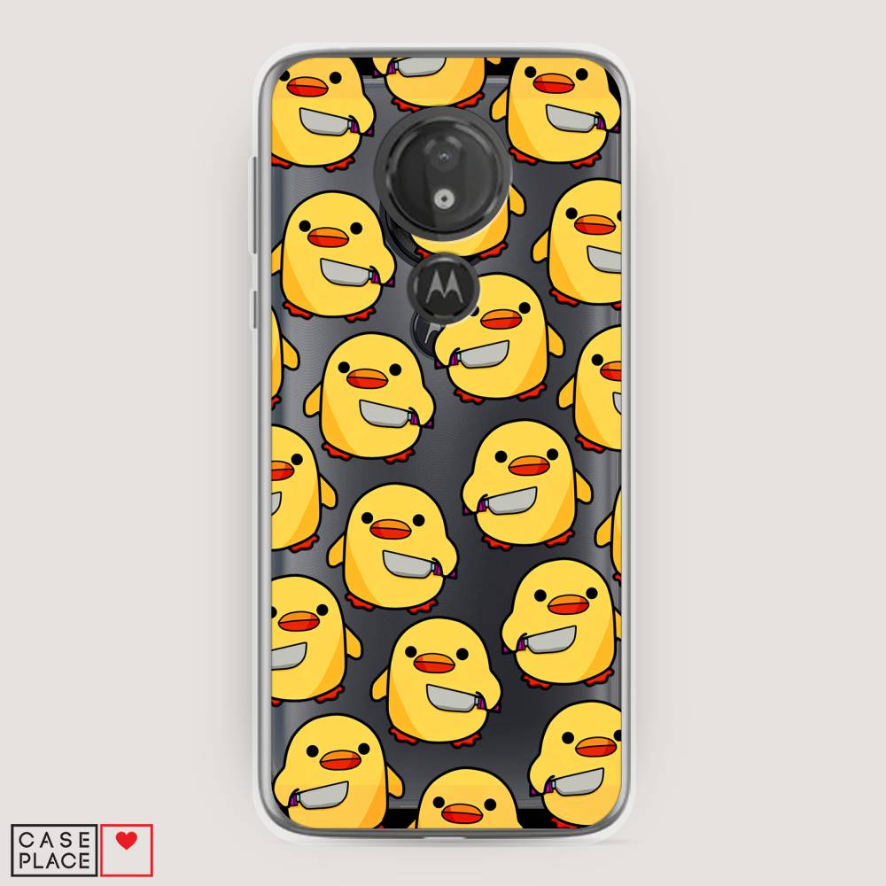 

Чехол на Motorola Moto G7 Power "Утка с ножом", Прозрачный;желтый;оранжевый, 241350-1