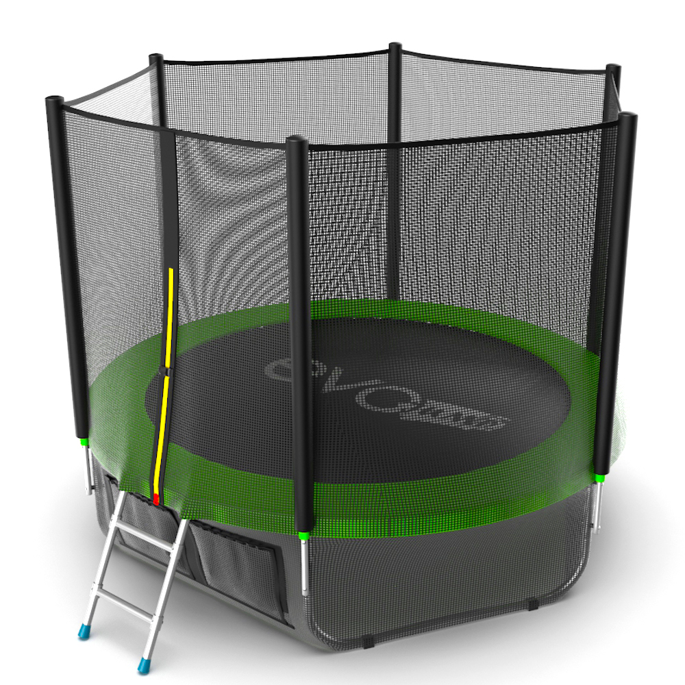 фото Батут evo jump external 8ft green, lower net с внеш. сеткой и лестницей, 8ft, нижняя сеть