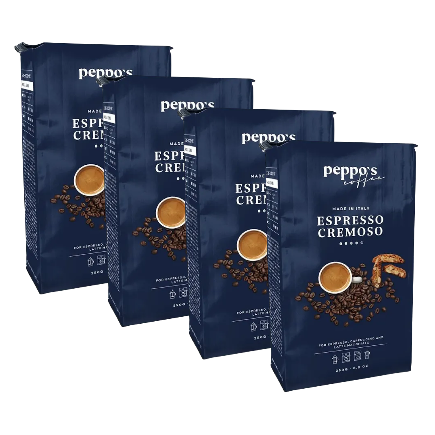 Кофе молотый Peppo's Espresso Cremoso, 250 г х 4 шт
