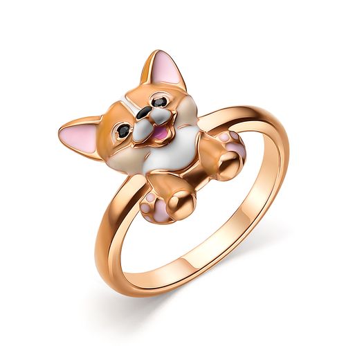 

Кольцо из серебра с фианитом р. 16 DEWI KIDS Корги, Корги