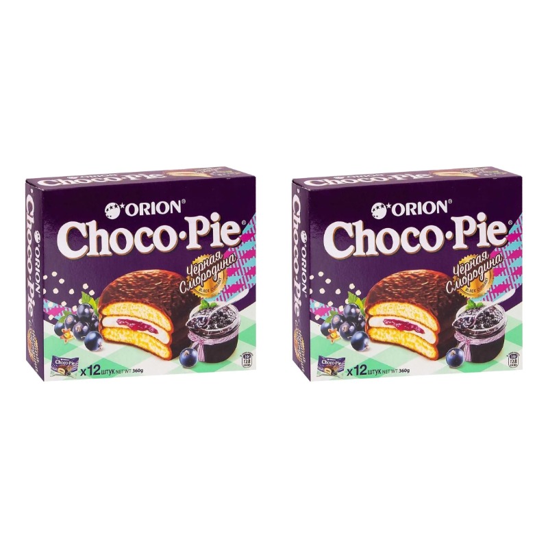 

Печенье Choco Pie Черная смородина, 12 шт, 360 г х 2 упаковки