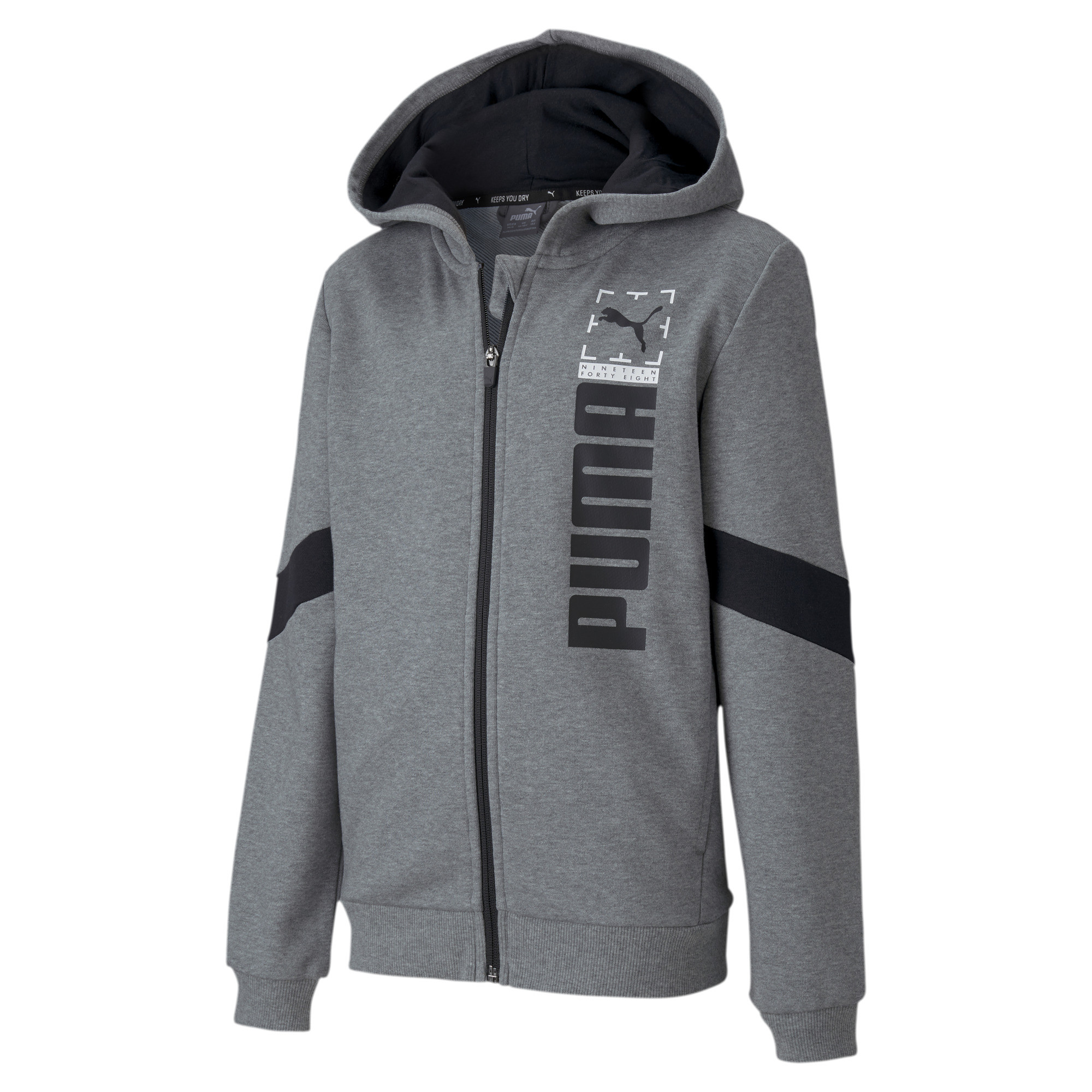 

Толстовка Puma Active Sports Full-Zip Hoodie TR B 58317103 серый р.152, 58317103