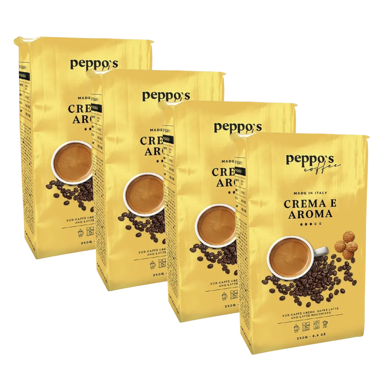 Кофе молотый Peppo's Crema e Aroma, 250 г х 4 шт