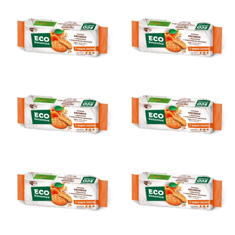 

Печенье Eco Botanica С абрикосом и морковными цукатами, 280 г х 6 упаковок
