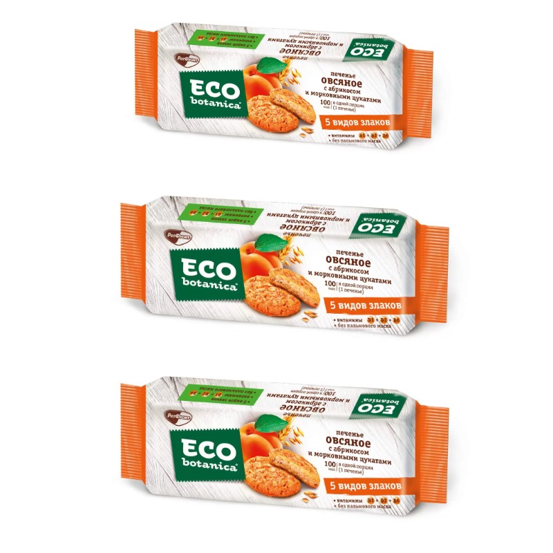 

Печенье Eco Botanica С абрикосом и морковными цукатами, 280 г х 3 упаковки