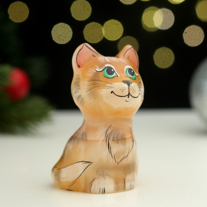 

Сувенир "Котик Мотя", 7,5х7 см, селенит, Коричневый