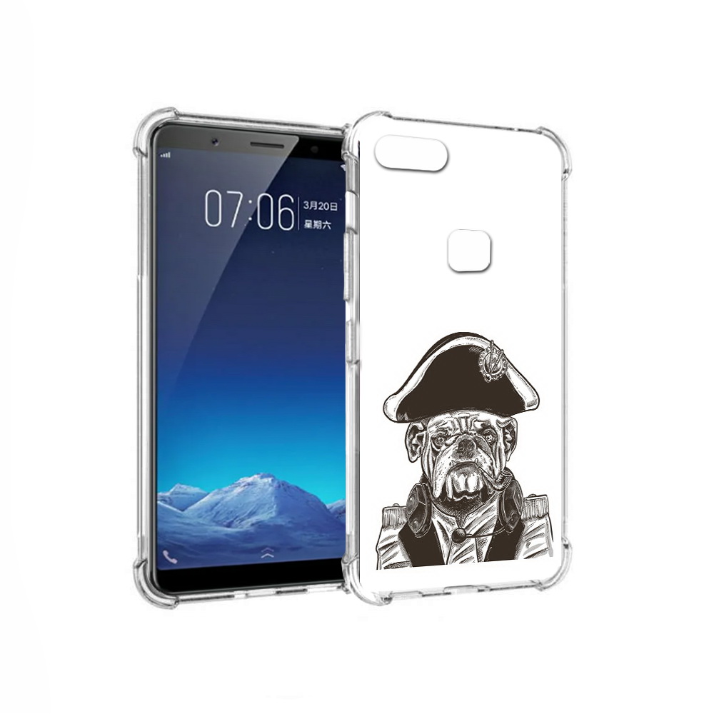 

Чехол MyPads Tocco для Vivo X20 мопс генерал (PT108350.433.483), Прозрачный, Tocco