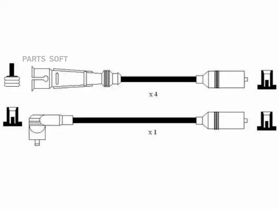 

Комплект высоковольтных проводов NGK 7363