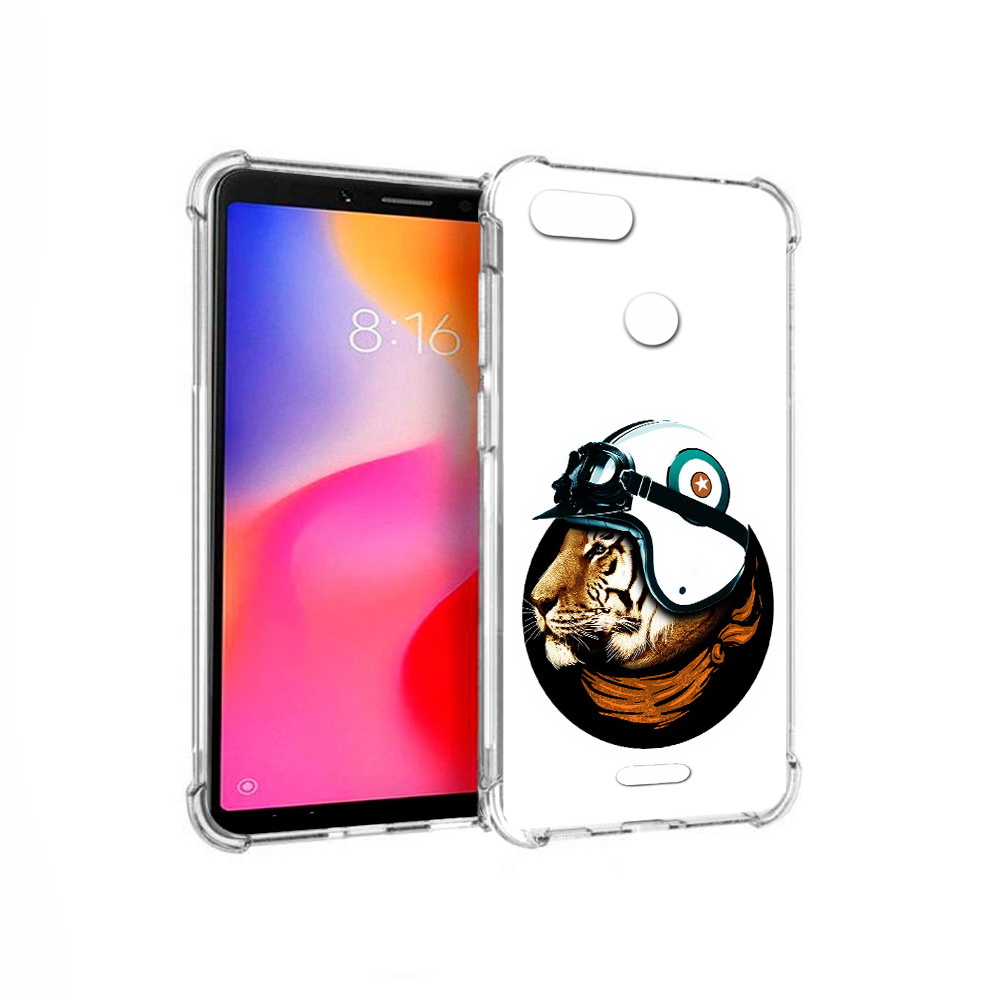 

Чехол MyPads Tocco для Xiaomi Redmi 6 Тигр в шлеме (PT113762.304.171), Прозрачный, Tocco