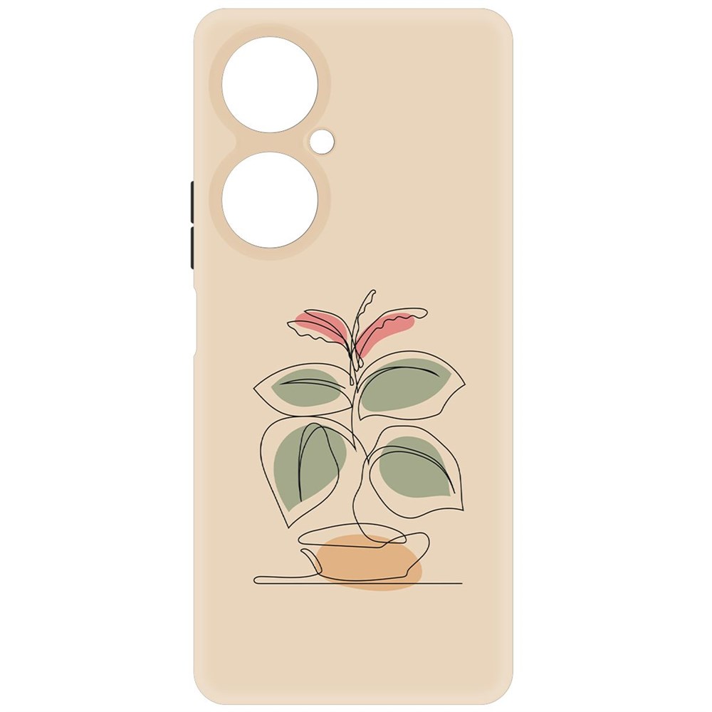 

Чехол-накладка Krutoff Soft Case Цветок для Huawei Nova 11i, Черный