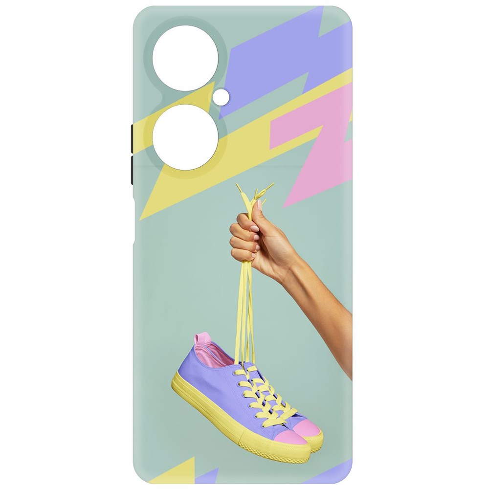 

Чехол-накладка Krutoff Soft Case Кроссовки женские Цветные для Huawei Nova 11i, Черный
