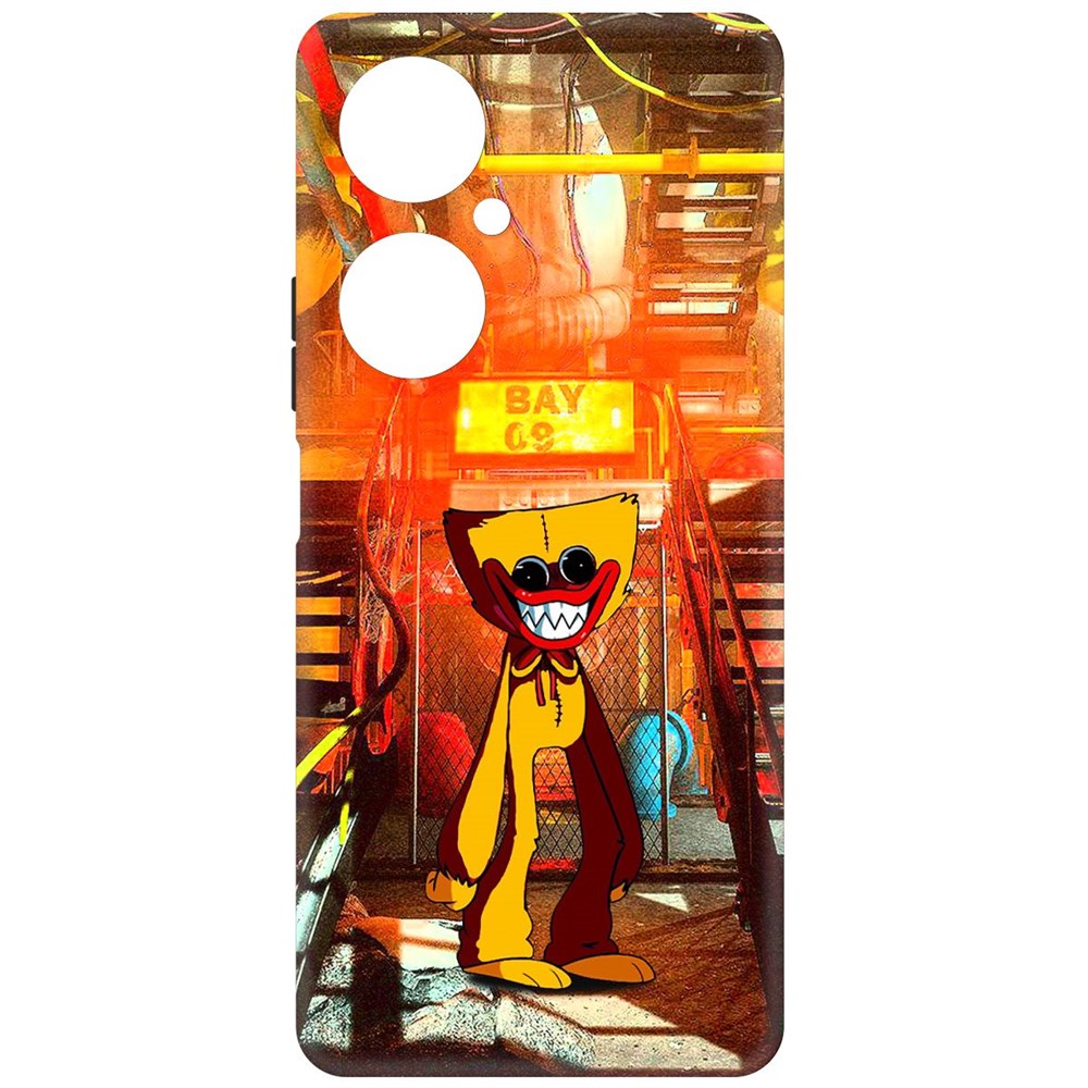 

Чехол-накладка Krutoff Soft Case Хаги Ваги Желтый для Huawei Nova 11i, Черный