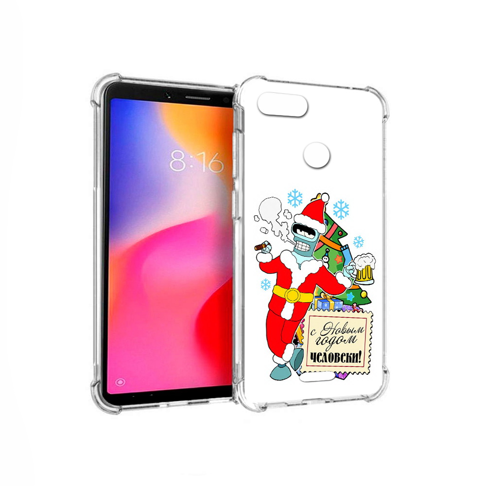 

Чехол MyPads Tocco для Xiaomi Redmi 6 С новым годом человеки (PT113762.304.150), Прозрачный, Tocco