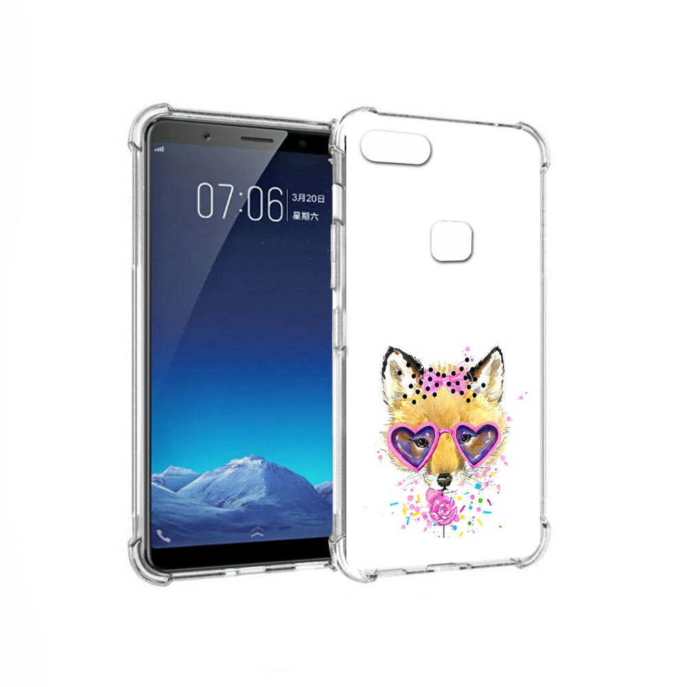 

Чехол MyPads Tocco для Vivo X20 лисенок с бантиком (PT108350.433.441), Прозрачный, Tocco