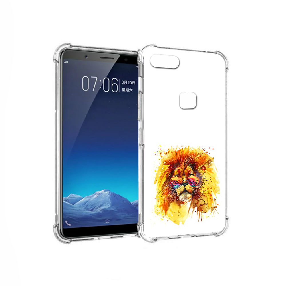 

Чехол MyPads Tocco для Vivo X20 лев в очках (PT108350.433.436), Прозрачный, Tocco