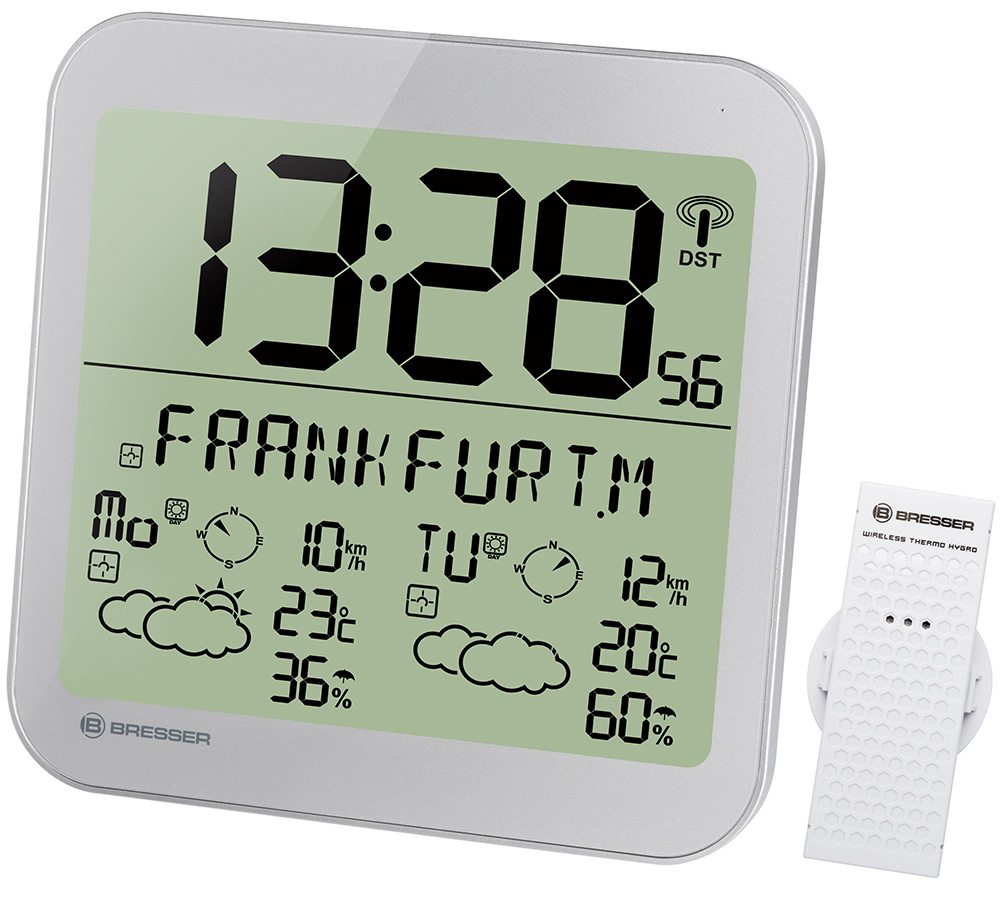 

Часы настенные Bresser MyTime Meteotime LCD, серебристые