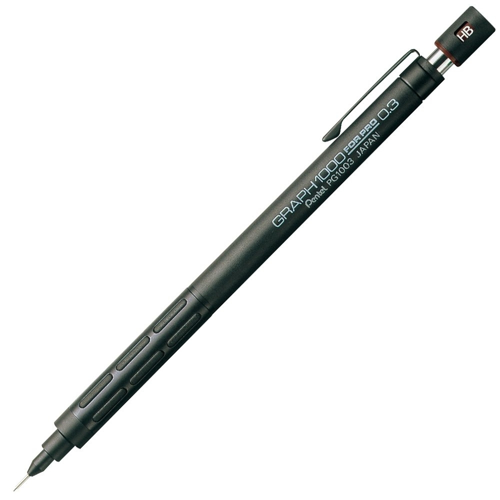 

Карандаш механический Pentel Graph 1000 For Pro черный корпус 0,3мм PG1003