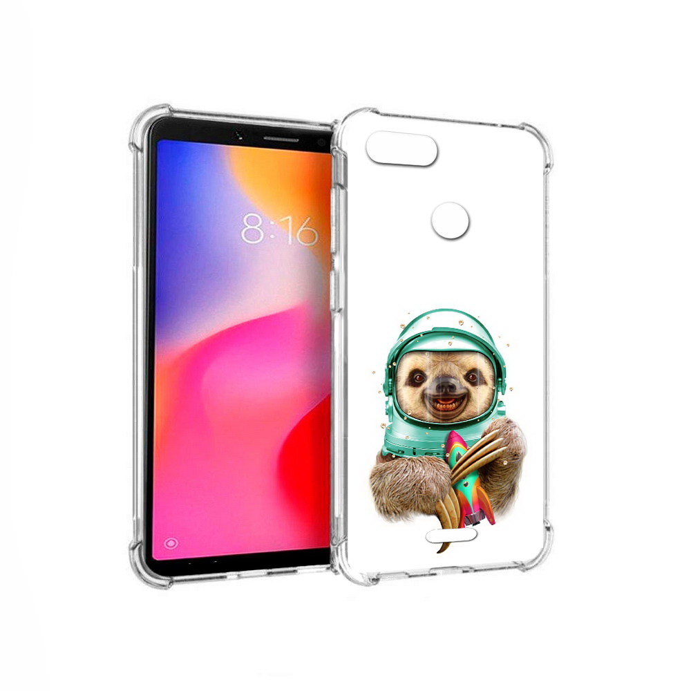

Чехол MyPads Tocco для Xiaomi Redmi 6 Ленивец астронавт (PT113762.304.104), Прозрачный, Tocco