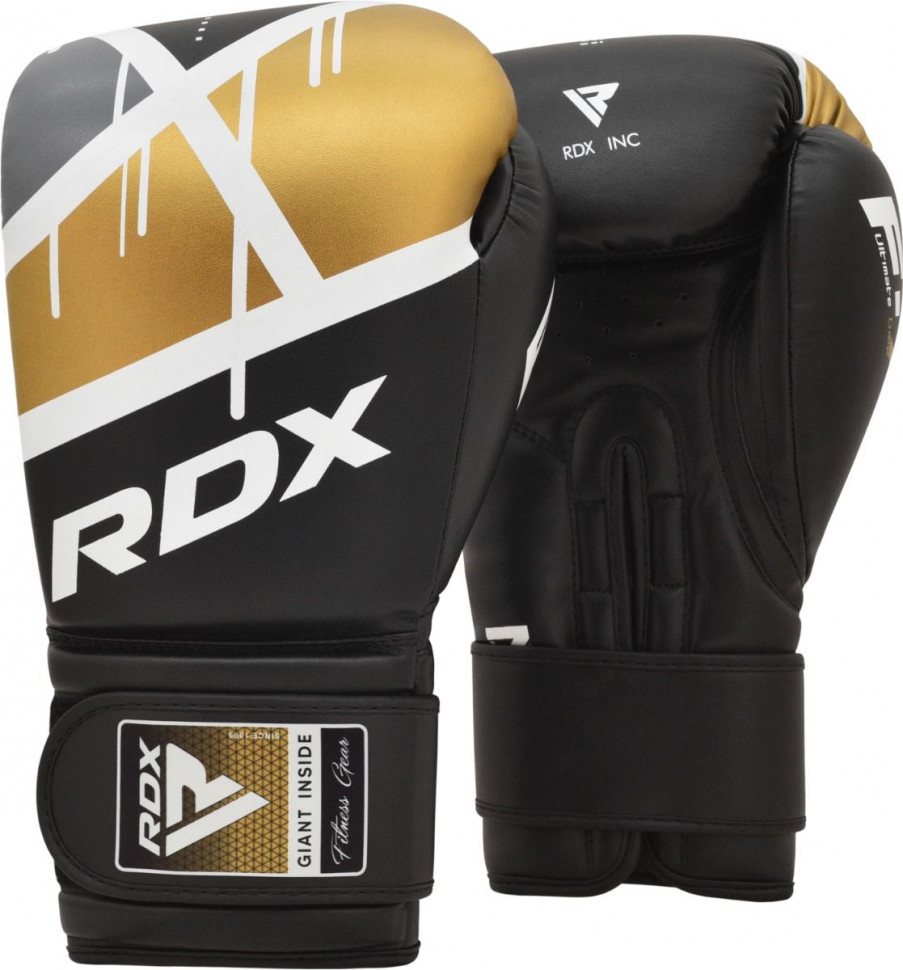 

Боксерские перчатки RDX F7 12 oz, черный, золотой, Золотистый;черный
