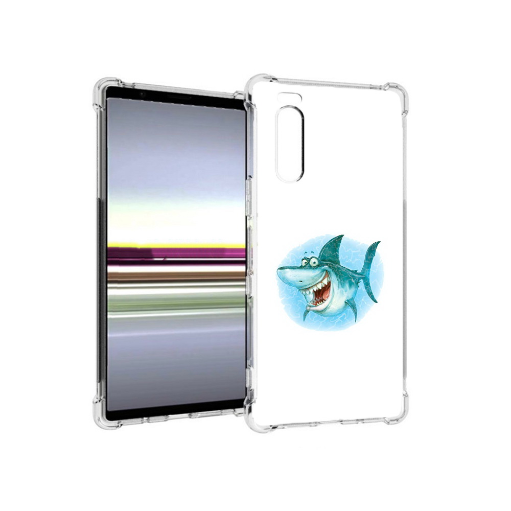 

Чехол MyPads Tocco для Sony Xperia 5 веселая акула (PT139963.234.261), Прозрачный, Tocco