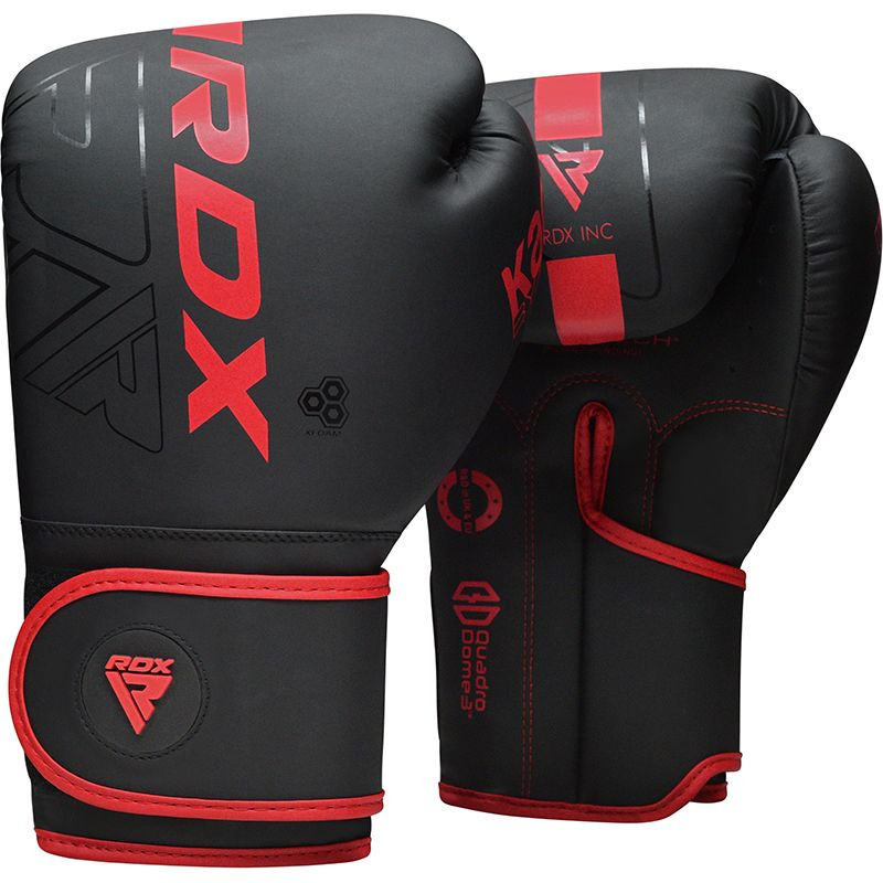 Боксерские перчатки RDX F6 16 oz, черный, красный матовый