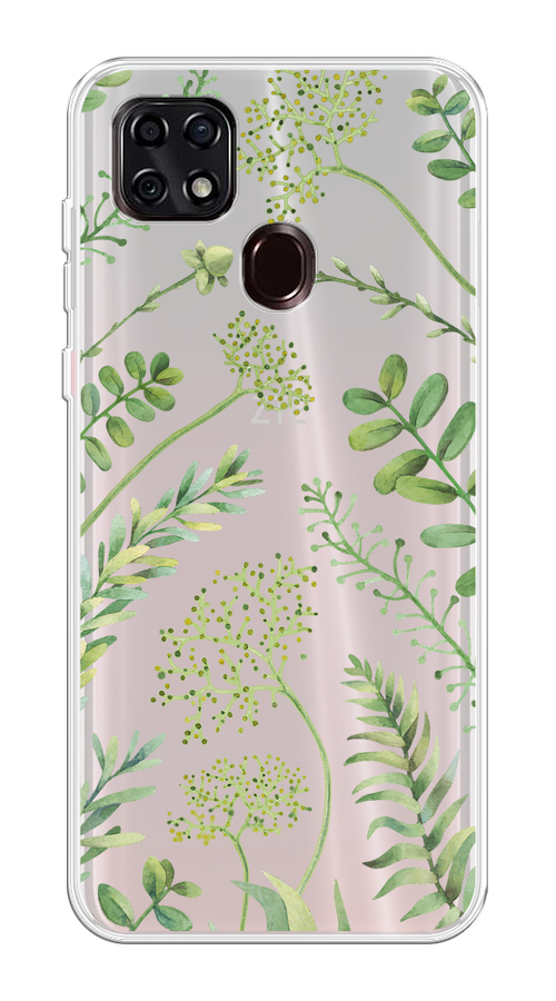 

Чехол на ZTE Blade 20 Smart "Green Leaves", Зеленый;прозрачный, 133550-1