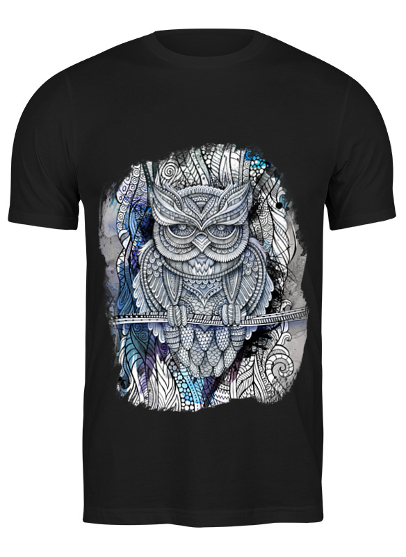 

Футболка мужская Printio Doodle owl черная S, Черный, Doodle owl