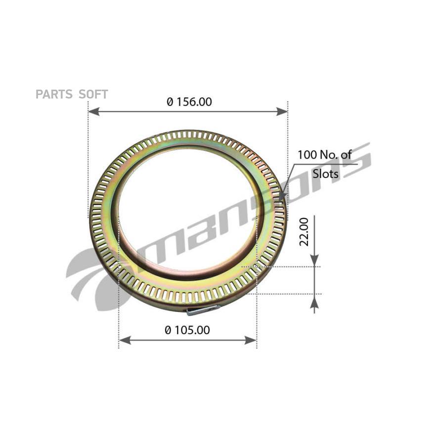 Кольцо Абс Bpw (152xo156x22 Z=100) Mansons Mansons арт. 300.337