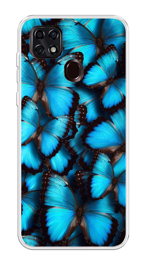 

Чехол на ZTE Blade 20 Smart "Тропическая бабочка 2", Голубой;черный, 133550-1