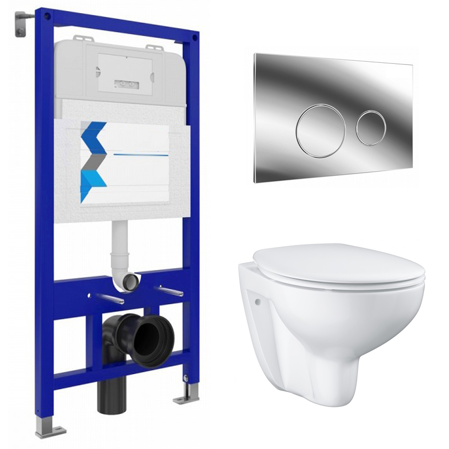 

Комплект инсталляция и унитаз подвесной безободковый GROHE GH Bau Ceramic 39427000T2, GH Bau Ceramic