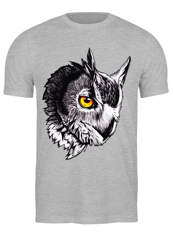 

Футболка мужская Printio Owl gray серая S, Серый, Owl gray