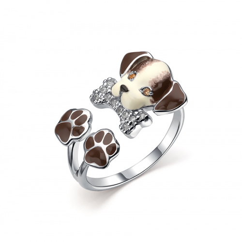 

Кольцо из серебра с фианитом р. 13,5 DEWI KIDS Собачка, Собачка